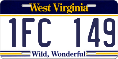 WV license plate 1FC149
