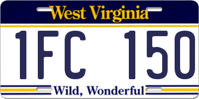 WV license plate 1FC150