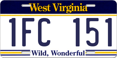 WV license plate 1FC151