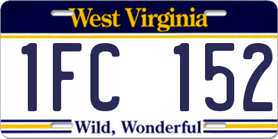 WV license plate 1FC152