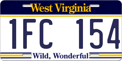 WV license plate 1FC154