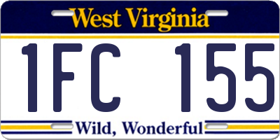 WV license plate 1FC155