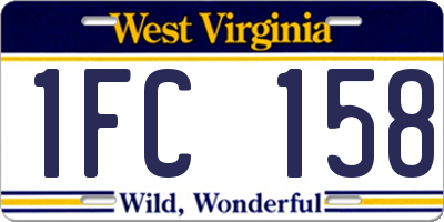 WV license plate 1FC158