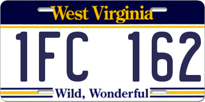 WV license plate 1FC162