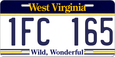 WV license plate 1FC165