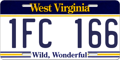 WV license plate 1FC166