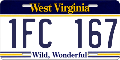 WV license plate 1FC167