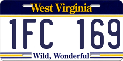 WV license plate 1FC169
