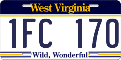 WV license plate 1FC170
