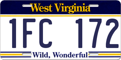 WV license plate 1FC172