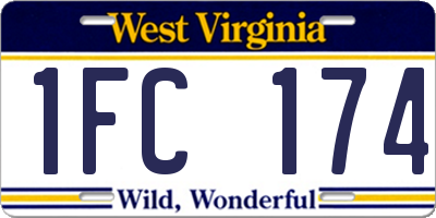 WV license plate 1FC174