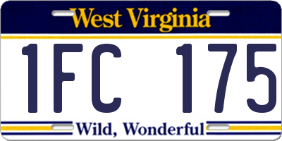 WV license plate 1FC175