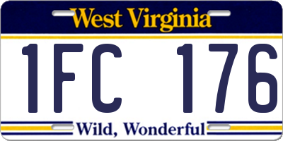 WV license plate 1FC176