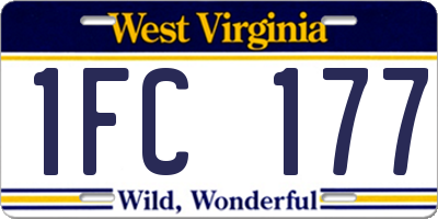 WV license plate 1FC177