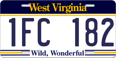 WV license plate 1FC182