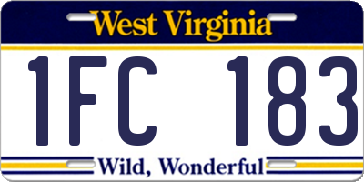 WV license plate 1FC183