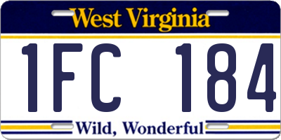 WV license plate 1FC184
