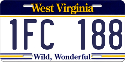 WV license plate 1FC188