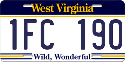 WV license plate 1FC190