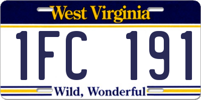 WV license plate 1FC191