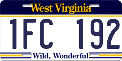 WV license plate 1FC192