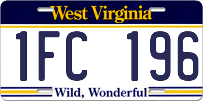WV license plate 1FC196
