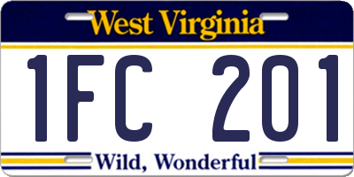 WV license plate 1FC201