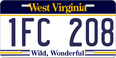 WV license plate 1FC208