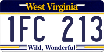 WV license plate 1FC213