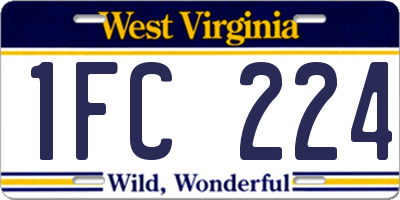WV license plate 1FC224