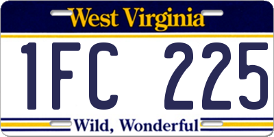 WV license plate 1FC225