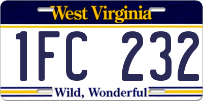 WV license plate 1FC232