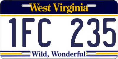 WV license plate 1FC235