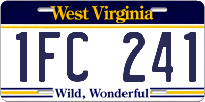 WV license plate 1FC241