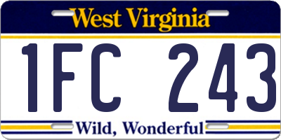 WV license plate 1FC243