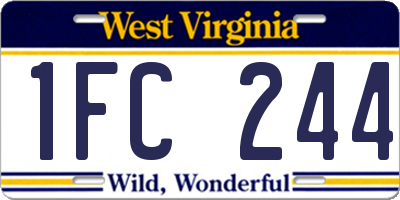WV license plate 1FC244