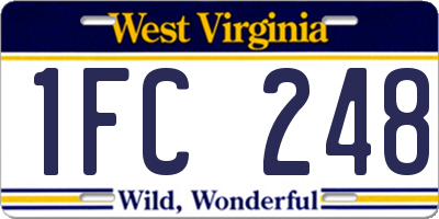 WV license plate 1FC248