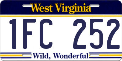 WV license plate 1FC252