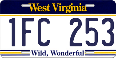 WV license plate 1FC253