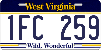 WV license plate 1FC259