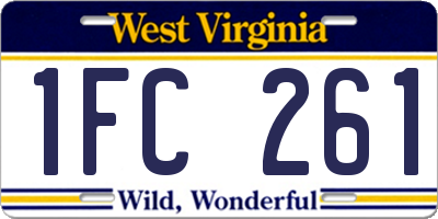 WV license plate 1FC261