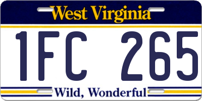 WV license plate 1FC265