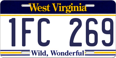 WV license plate 1FC269