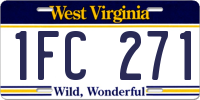 WV license plate 1FC271