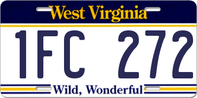 WV license plate 1FC272