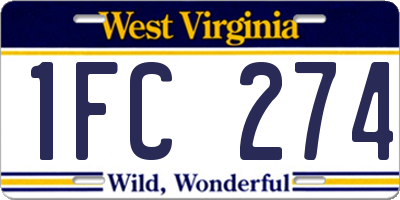WV license plate 1FC274