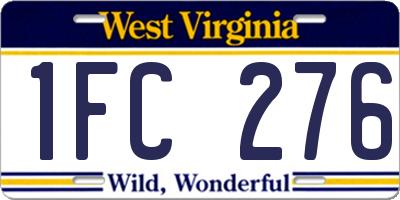 WV license plate 1FC276