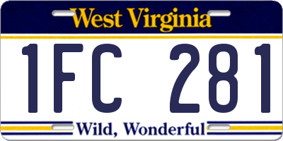 WV license plate 1FC281
