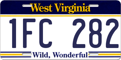 WV license plate 1FC282