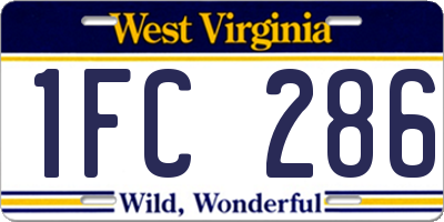 WV license plate 1FC286